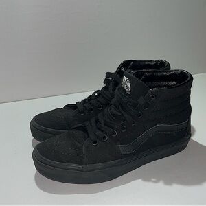 Vans Black/Black high top Skate shoes size 6.0 men/7.5 Women
